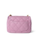 Pink Caviar Quilted Sweetheart Mini Flap Antique Gold Hardware - Image 19