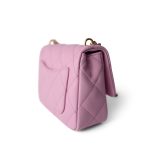 Pink Caviar Quilted Sweetheart Mini Flap Antique Gold Hardware - Image 7