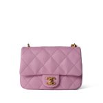 Pink Caviar Quilted Sweetheart Mini Flap Antique Gold Hardware - Image 10