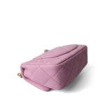 Pink Caviar Quilted Sweetheart Mini Flap Antique Gold Hardware - Image 14