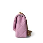 Pink Caviar Quilted Sweetheart Mini Flap Antique Gold Hardware - Image 11