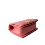 Pink Lambskin Quilted Small Boy Bag Aged Gold Hardware - Image 8