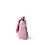 Pink Mini Lacquered Chain Lambskin Quilted Flap Aged Gold Hardware - Image 8