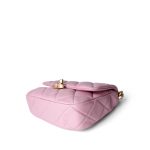 Pink Mini Lacquered Chain Lambskin Quilted Flap Aged Gold Hardware - Image 6