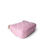 Pink Mini Lacquered Chain Lambskin Quilted Flap Aged Gold Hardware - Image 7