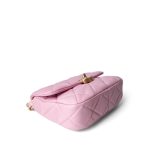Pink Mini Lacquered Chain Lambskin Quilted Flap Aged Gold Hardware - Image 9