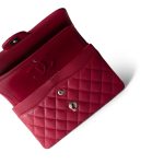 Raspberry Caviar Quilted Classic Flap Small Silver Hardware - Image 9