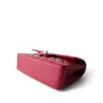 Raspberry Caviar Quilted Classic Flap Small Silver Hardware - Image 6
