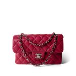 Raspberry Caviar Quilted Classic Flap Small Silver Hardware - Image 8