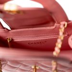 Shiny Aged Calfskin Quilted Nano Kelly Shopper Coral Pink - Image 7