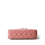 Shiny Aged Calfskin Quilted Nano Kelly Shopper Coral Pink - Image 3