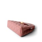 Shiny Aged Calfskin Quilted Nano Kelly Shopper Coral Pink - Image 8