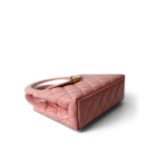 Shiny Aged Calfskin Quilted Nano Kelly Shopper Coral Pink - Image 7