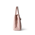Shiny Aged Calfskin Quilted Nano Kelly Shopper Light Pink - Image 5