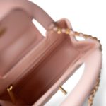 Shiny Aged Calfskin Quilted Nano Kelly Shopper Light Pink - Image 11