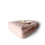 Shiny Aged Calfskin Quilted Nano Kelly Shopper Light Pink - Image 7