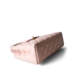 Shiny Aged Calfskin Quilted Nano Kelly Shopper Light Pink - Image 8