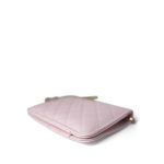 Travel Wallet on Chain Light Pink Caviar Quilted Light Gold Hardware - Image 7