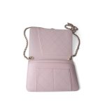 Travel Wallet on Chain Light Pink Caviar Quilted Light Gold Hardware - Image 9