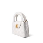 White Aged Calfskin Nano Kelly Mini Shopper - Image 7