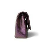 20B Iridescent Purple Calfskin Quilted Classic Flap Light Gold Hardware - Image 4