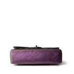 20B Iridescent Purple Calfskin Quilted Classic Flap Light Gold Hardware - Image 7