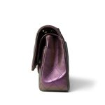 20B Iridescent Purple Calfskin Quilted Classic Flap Light Gold Hardware - Image 5