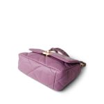 20B Purple Goatskin Quilted 19 Flap Small Mixed Hardware - Image 5