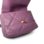 20B Purple Goatskin Quilted 19 Flap Small Mixed Hardware - Image 10