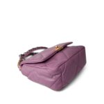 20B Purple Goatskin Quilted 19 Flap Small Mixed Hardware - Image 3