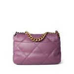 20B Purple Goatskin Quilted 19 Flap Small Mixed Hardware - Image 9