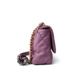 20B Purple Goatskin Quilted 19 Flap Small Mixed Hardware - Image 12