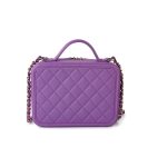 20C Purple Caviar Quilted CC Medium Filigree Vanity Case - Image 11