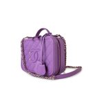 20C Purple Caviar Quilted CC Medium Filigree Vanity Case - Image 13