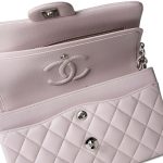 21B Light Purple Lambskin Quilted Classic Flap Small Silver Hardware - Image 15