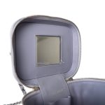 21K Lavender Caviar Quilted Top Handle Vanity Case Silver Hardware - Image 12