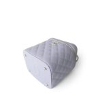 21K Lavender Caviar Quilted Top Handle Vanity Case Silver Hardware - Image 7