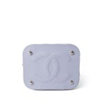 21K Lavender Caviar Quilted Top Handle Vanity Case Silver Hardware - Image 9