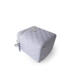 21K Lavender Caviar Quilted Top Handle Vanity Case Silver Hardware - Image 8