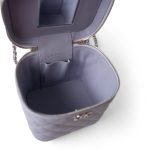 21K Lavender Caviar Quilted Top Handle Vanity Case Silver Hardware - Image 11