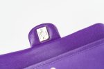 22A Purple Caviar Quilted Small Classic Flap Light Gold Hardware - Image 5