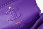 22A Purple Caviar Quilted Small Classic Flap Light Gold Hardware - Image 9