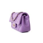 22s Purple Lambskin Quilted Mini Rectangular Single Flap - Image 10
