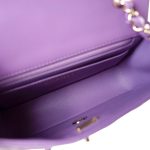 22s Purple Lambskin Quilted Mini Rectangular Single Flap - Image 11