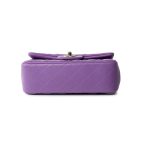 22s Purple Lambskin Quilted Mini Rectangular Single Flap - Image 13