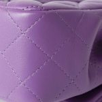 22s Purple Lambskin Quilted Mini Rectangular Single Flap - Image 16
