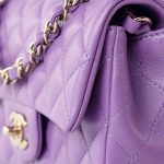 22s Purple Lambskin Quilted Mini Rectangular Single Flap - Image 18