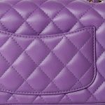 22s Purple Lambskin Quilted Mini Rectangular Single Flap - Image 20