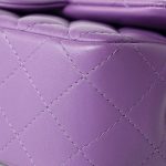22s Purple Lambskin Quilted Mini Rectangular Single Flap - Image 22