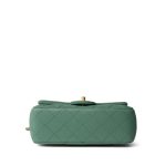 23C Green Lambskin Quilted Mini Pearl Crush Antique Gold Hardware - Image 10